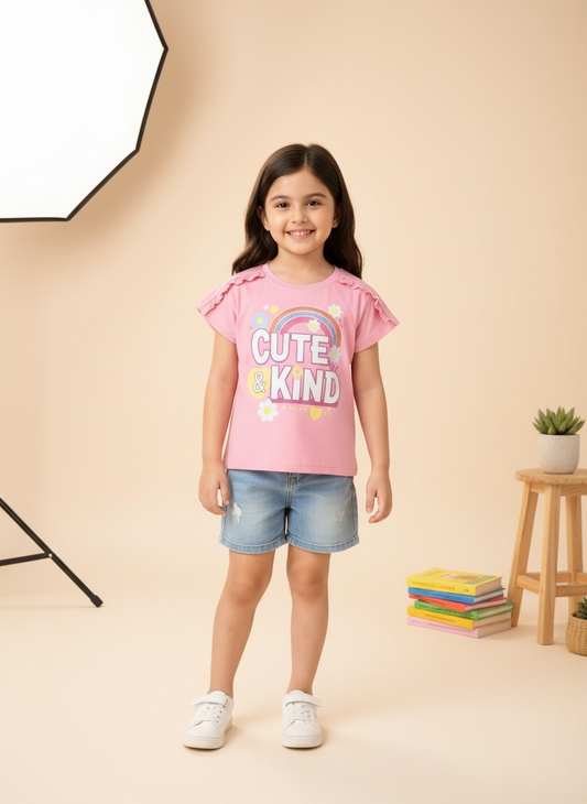Cute & Kind pink tee