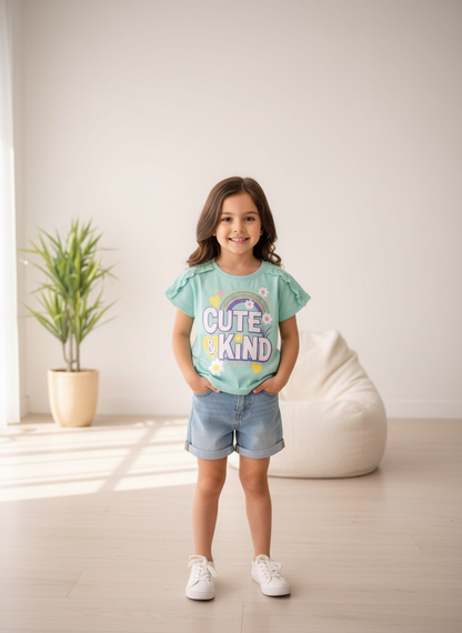 Cute & Kind mint tee