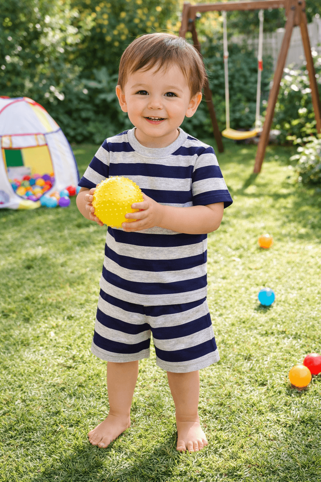 Classic Striped Summer Two-Piece Set