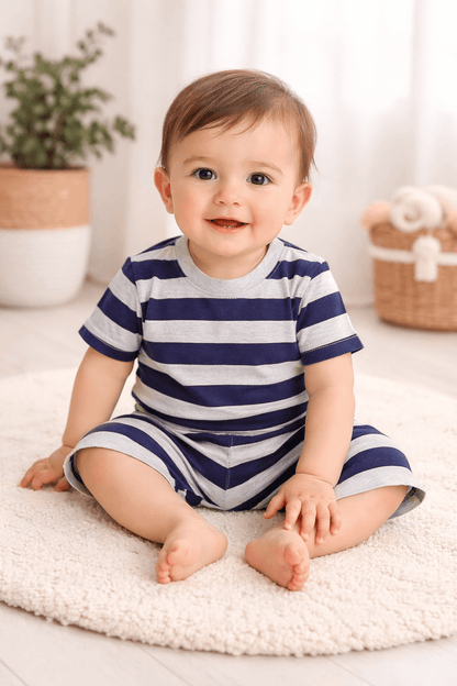Classic Striped Summer Two-Piece Set