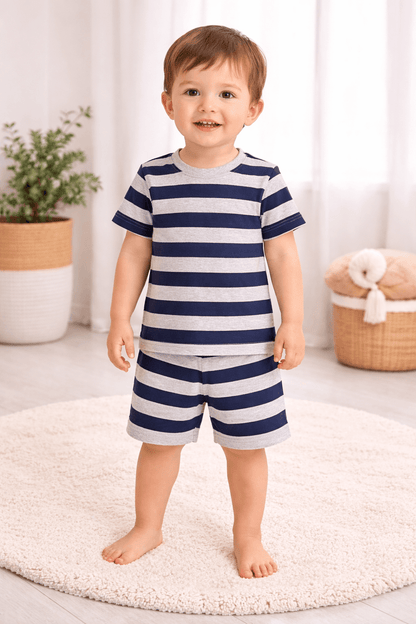 Classic Striped Summer Two-Piece Set